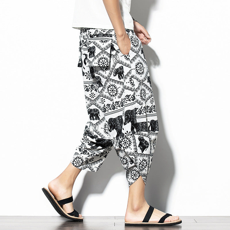Printed baggy cropped pants, view 5 - MRSLM