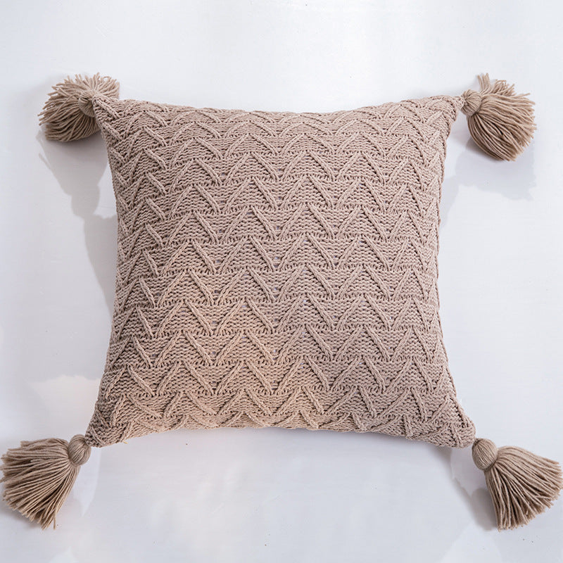 chenille knitted pillow cover, view 8 - MRSLM