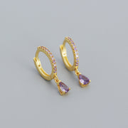 sterling silver colored stone earrings, view 3 - MRSLM
