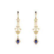 french court starburst blue earrings, view 2 - MRSLM