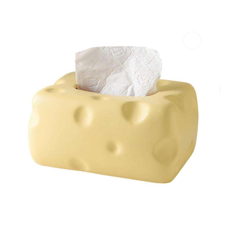 cheese-shaped ceramic tissue box, view 5 - MRSLM