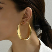 glossy geometric hoop earrings, view 6 - MRSLM