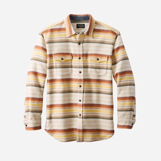 Men's fleece-lined striped shirt jacket - MRSLM