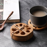 beechwood lotus root shape drink mat, view 4 - MRSLM