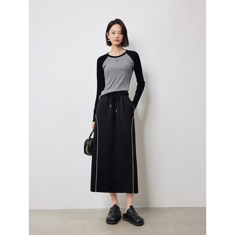mid-length a-line umbrella skirt, view 4 - MRSLM
