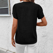 Women's half-open collar printed blouse, view 3 - MRSLM