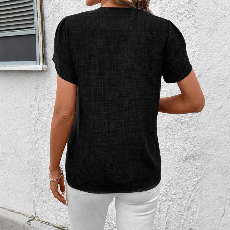 Women's half-open collar printed blouse, view 3 - MRSLM