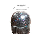 Silver mirror party peaked cap, view 5 - MRSLM