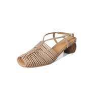 high heel leather-lined sandals, view 4 - MRSLM