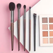 5-piece goat hair makeup brush set, view 3 - MRSLM