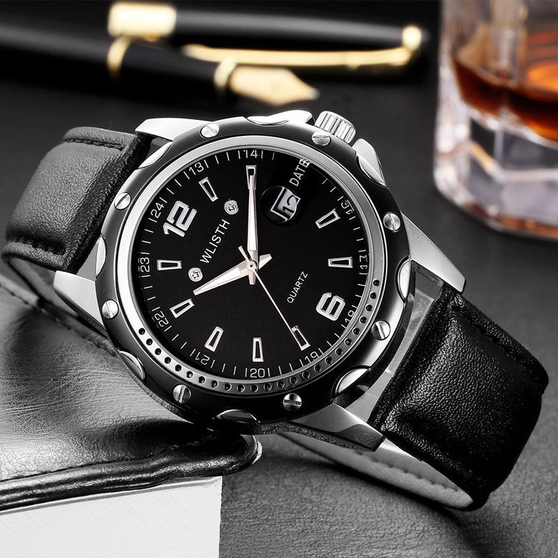 men's calendar business quartz watch, view 4 - MRSLM