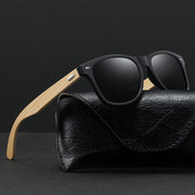 vintage bamboo wood square sunglasses, view 8 - MRSLM