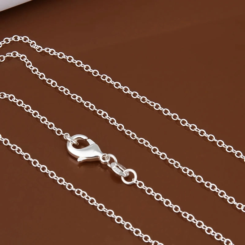 925 sterling silver rolo chain necklace, view 5 - MRSLM