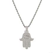 zircon Fatima hand pendant necklace, view 4 - MRSLM