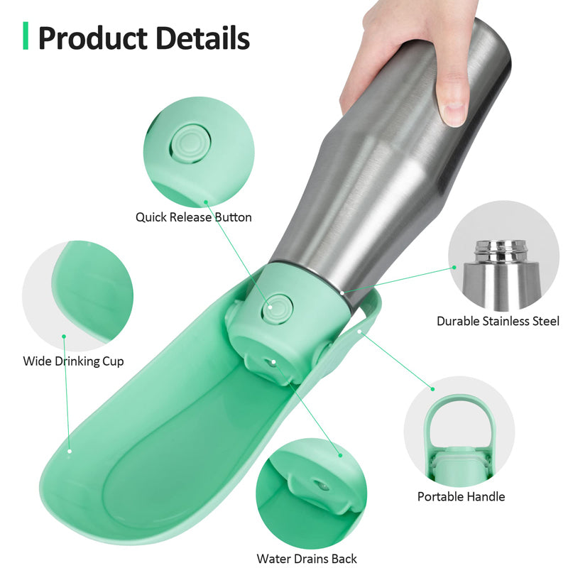portable dog water bottle, view 4 - MRSLM