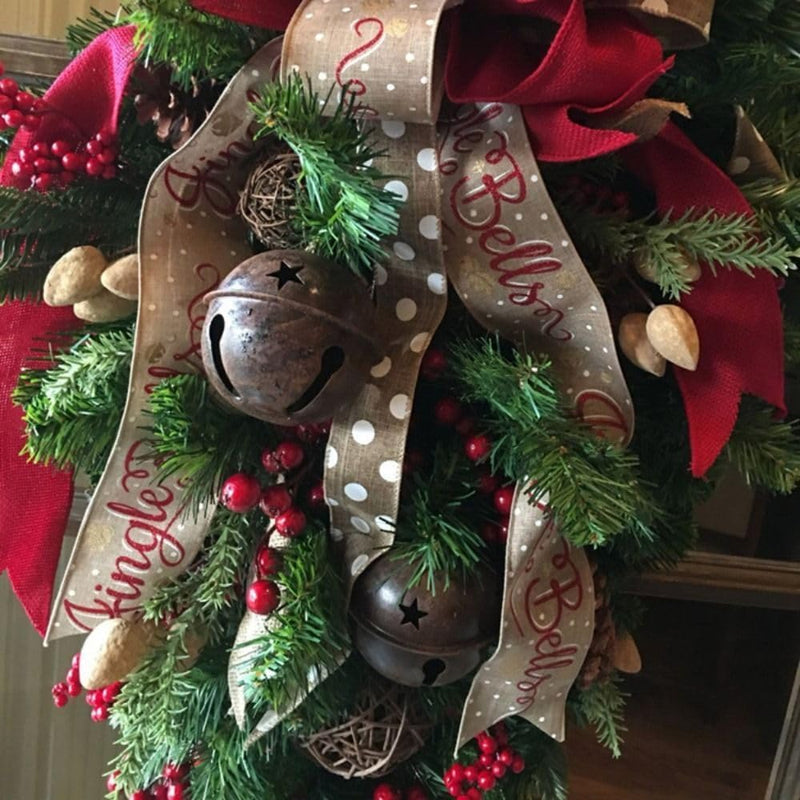 Candy cane Christmas teardrop door swag, view 4 - MRSLM