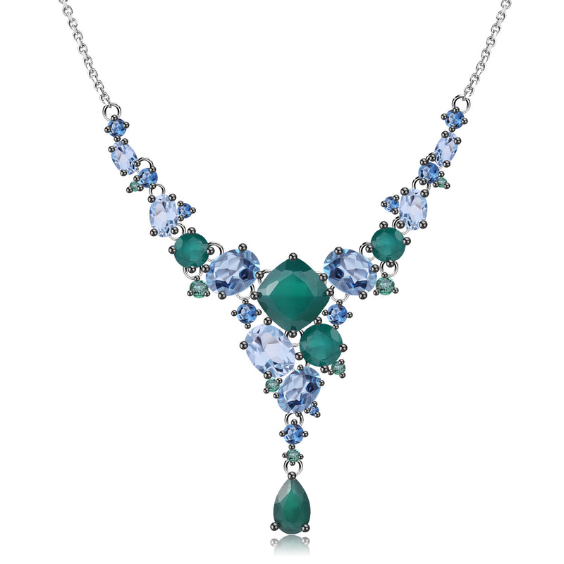 S925 silver natural topaz pendant necklace, view 6 - MRSLM