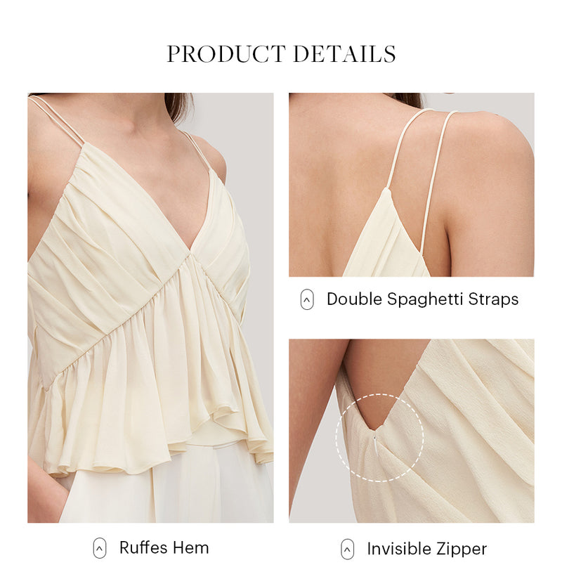 v-neck silk camisole tank top, view 8 - MRSLM