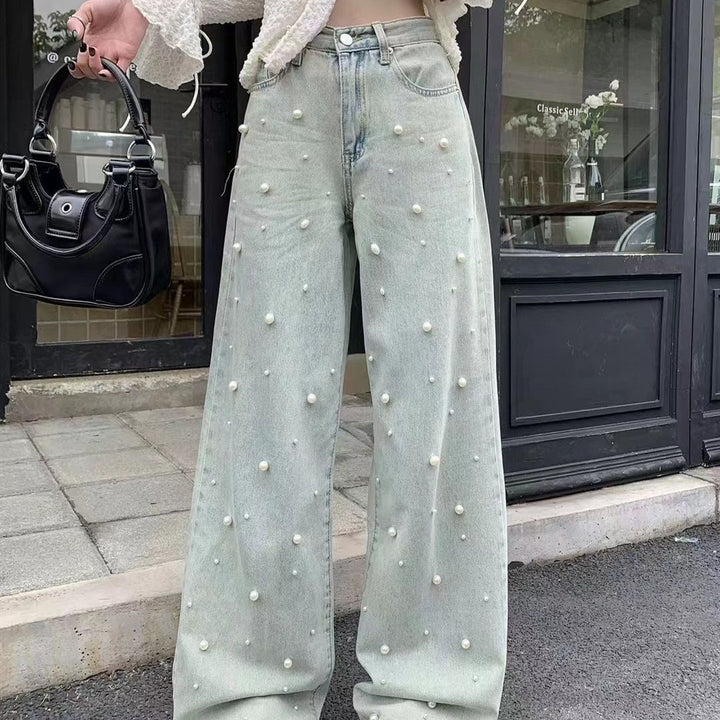 Jeans Women's Summer New Design Sense High Waist Straight Wide Leg Pants