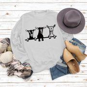 cute alpaca print crew neck sweatshirt, view 11 - MRSLM
