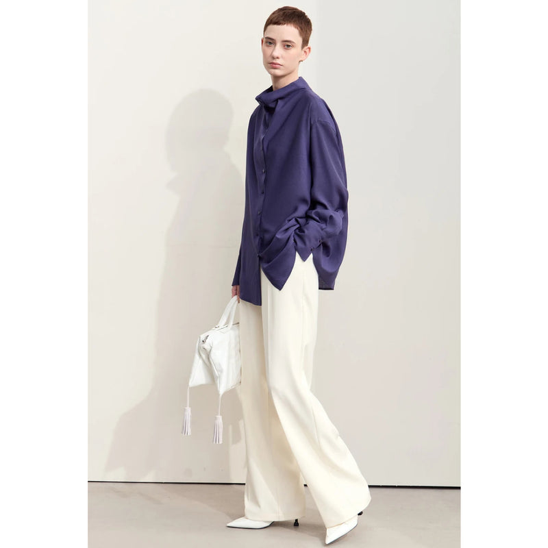 wide leg elastic waist pants, view 5 - MRSLM