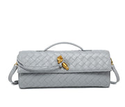 woven leather crossbody clutch bag, view 12 - MRSLM