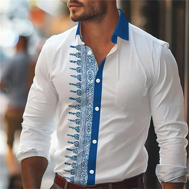 men's 3D flower print shirt, view 6 - MRSLM