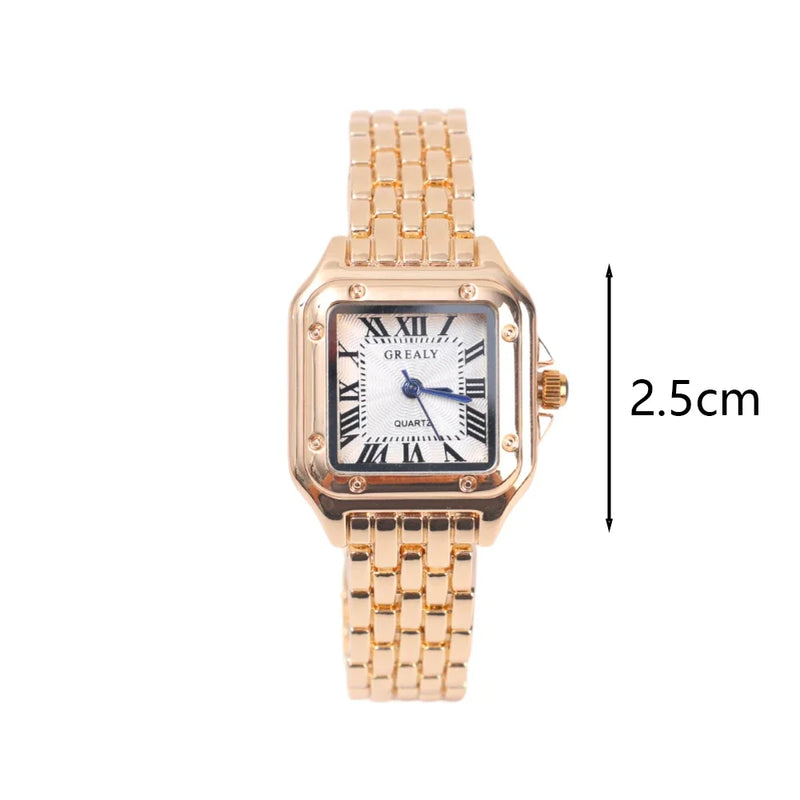 Women's silver square watch, view 3 - MRSLM