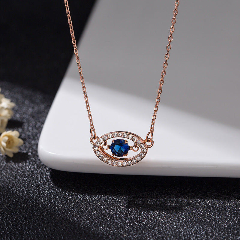 blue eye teardrop necklace, view 3 - MRSLM