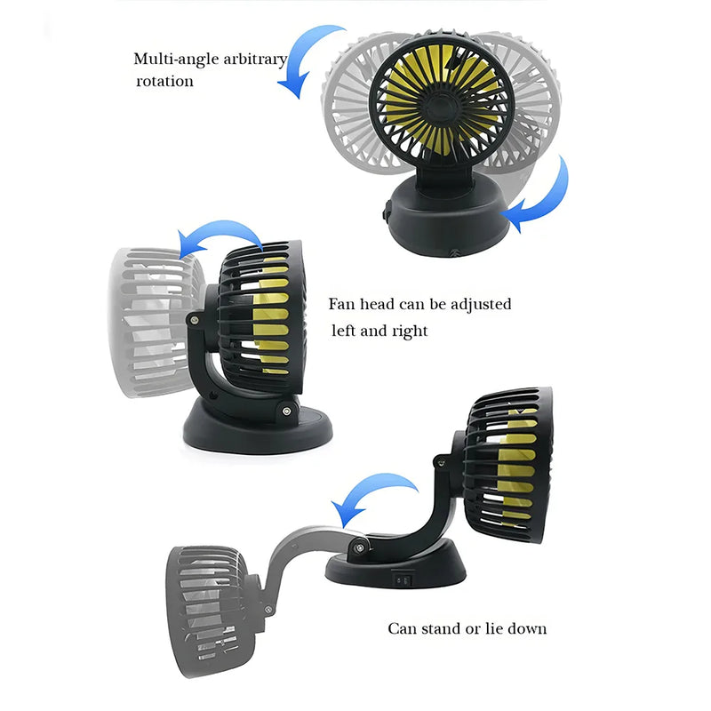 Multi-angle rotatable car cooling fan, view 7 - MRSLM