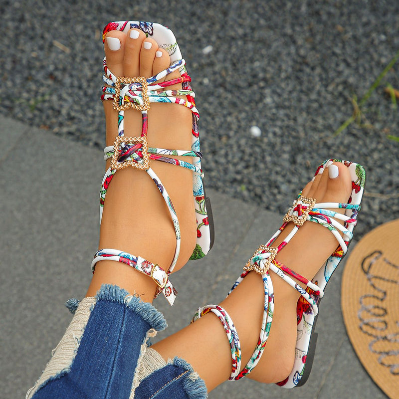 summer ankle strap flat sandals, view 3 - MRSLM