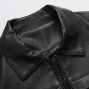 men's faux leather motorcycle jacket, view 3 - MRSLM