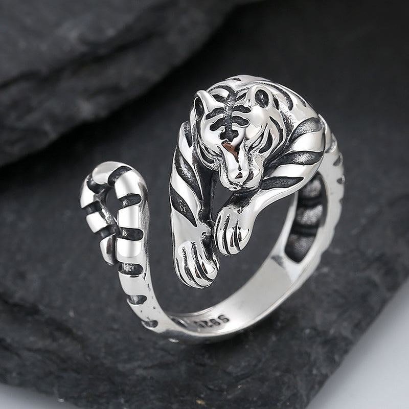 s925 silver tiger vintage ring - MRSLM