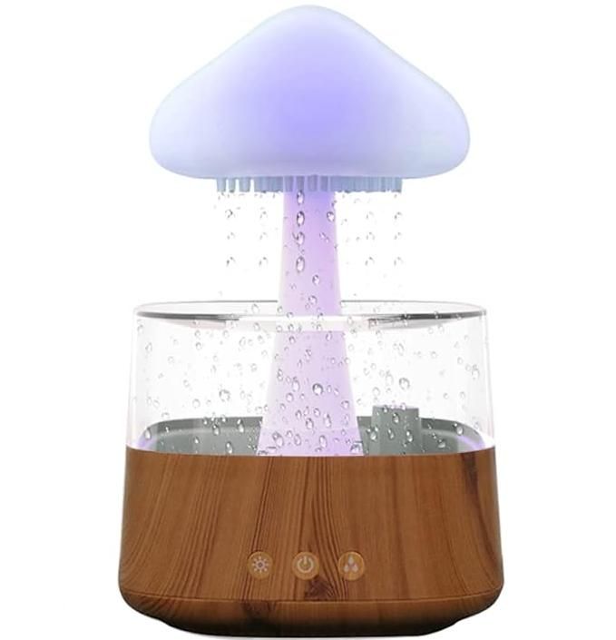 Colorful Mushroom Rain Cloud Air Humidifier and Night Light with Aromatherapy