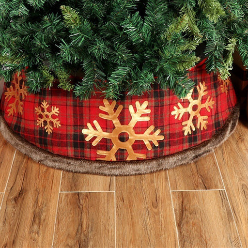 Christmas snowflake plaid tree skirt - MRSLM