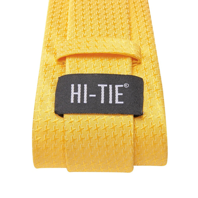 yellow gold dot silk necktie set for men, view 6 - MRSLM