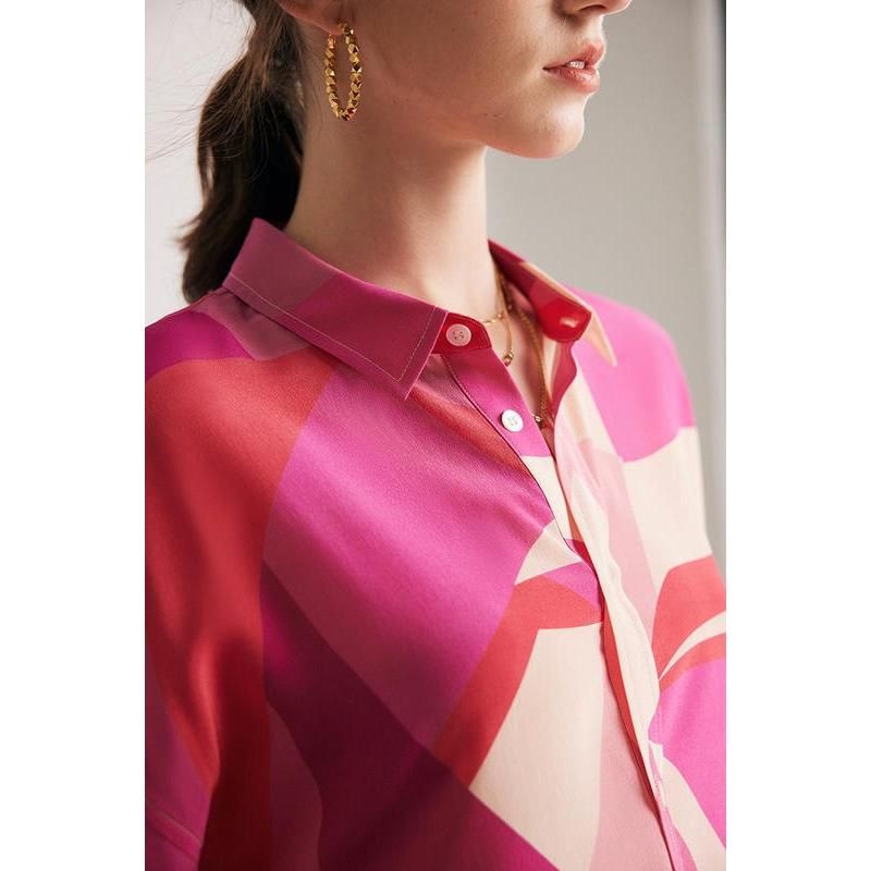 silk crepe de chine blouse, view 4 - MRSLM