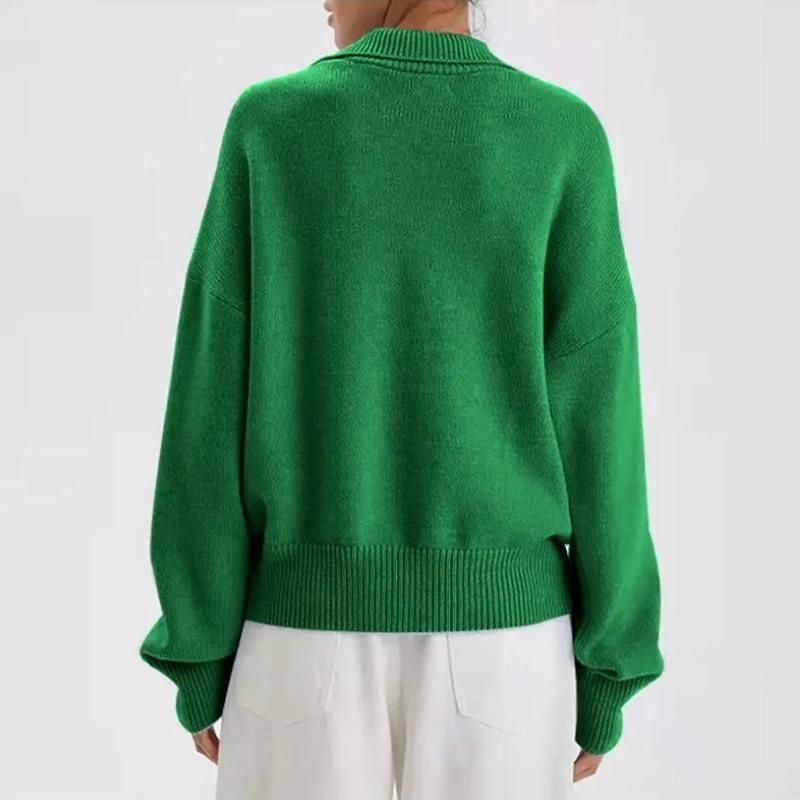 women's V-neck polo sweater, view 6 - MRSLM