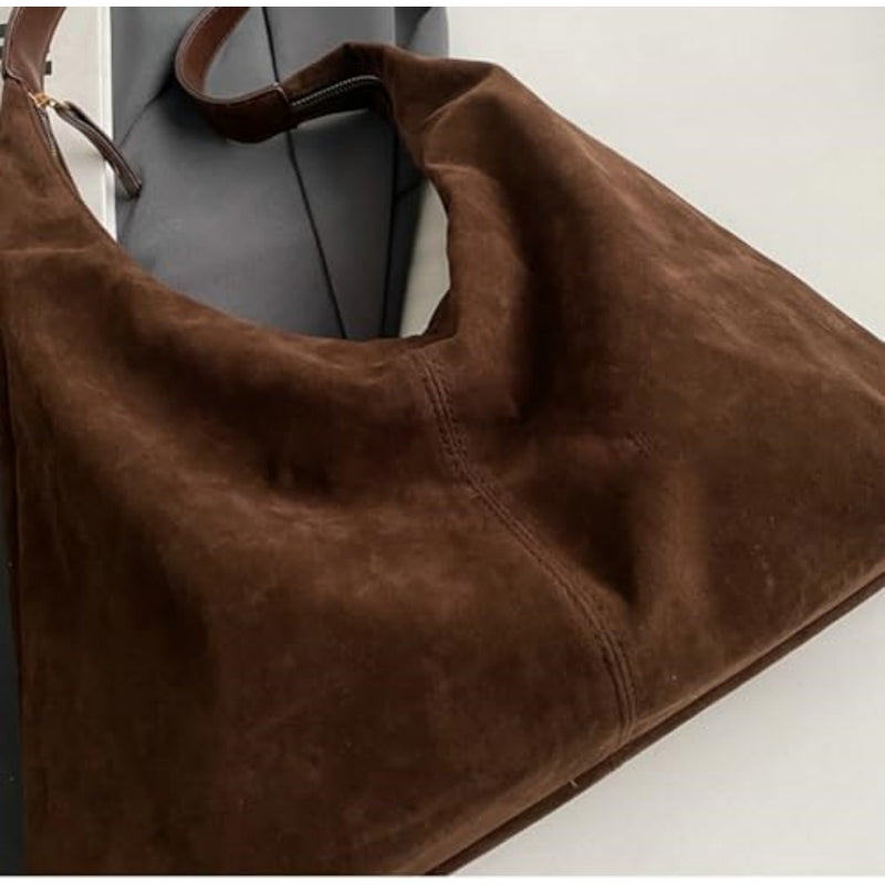 Women's suede crescent shoulder bag, view 7 - MRSLM