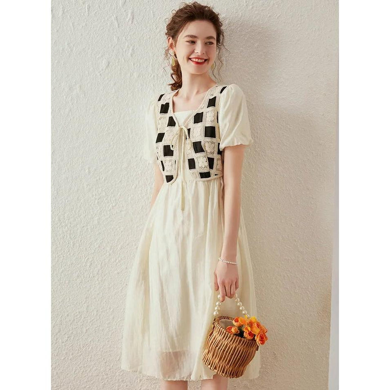 fake two-piece vest dress, view 6 - MRSLM