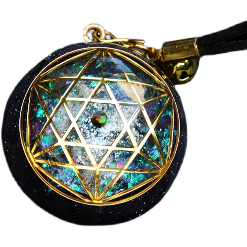 om totem crystal necklace, view 4 - MRSLM