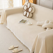 Woven cotton sofa cover blanket, view 2 - MRSLM