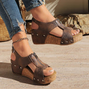 Zipper wedge sandals, view 9 - MRSLM