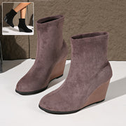 women's suede wedge boots - MRSLM