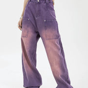 purple wide leg jeans - MRSLM