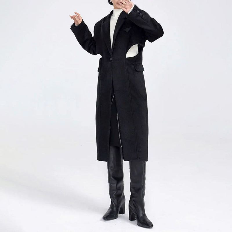 elegant overcoat with waist cut-out, view 5 - MRSLM