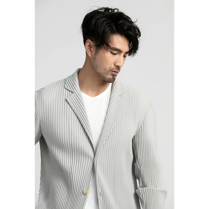 men's slim fit pleated blazer, view 7 - MRSLM