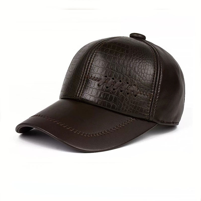 men's sheepskin leather hat, view 3 - MRSLM