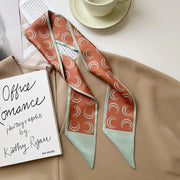 floral satin hair ribbon scarf, view 2 - MRSLM