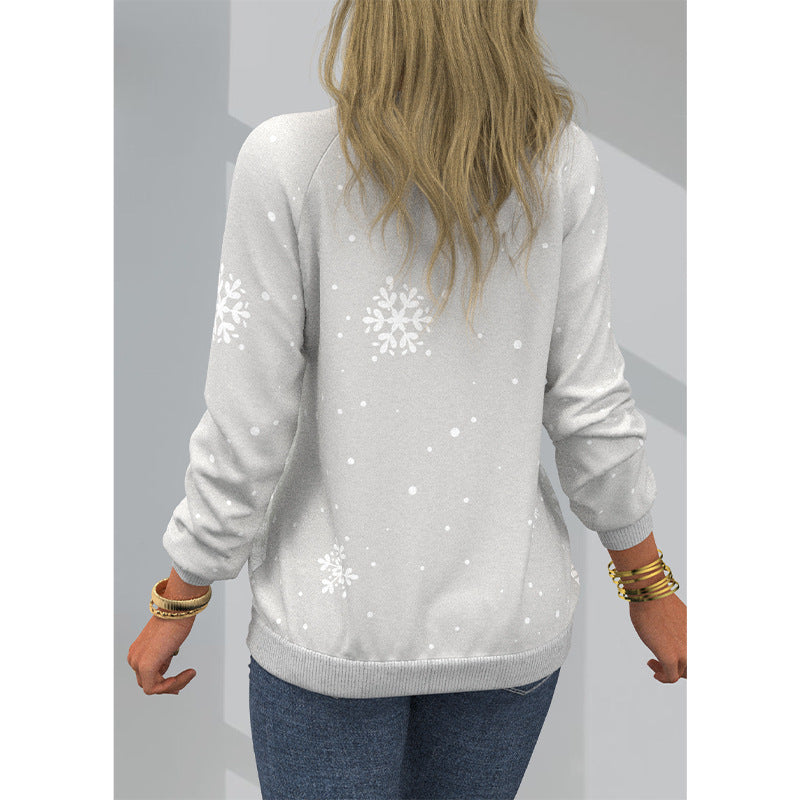 women's digital print raglan sleeve sweater, view 5 - MRSLM